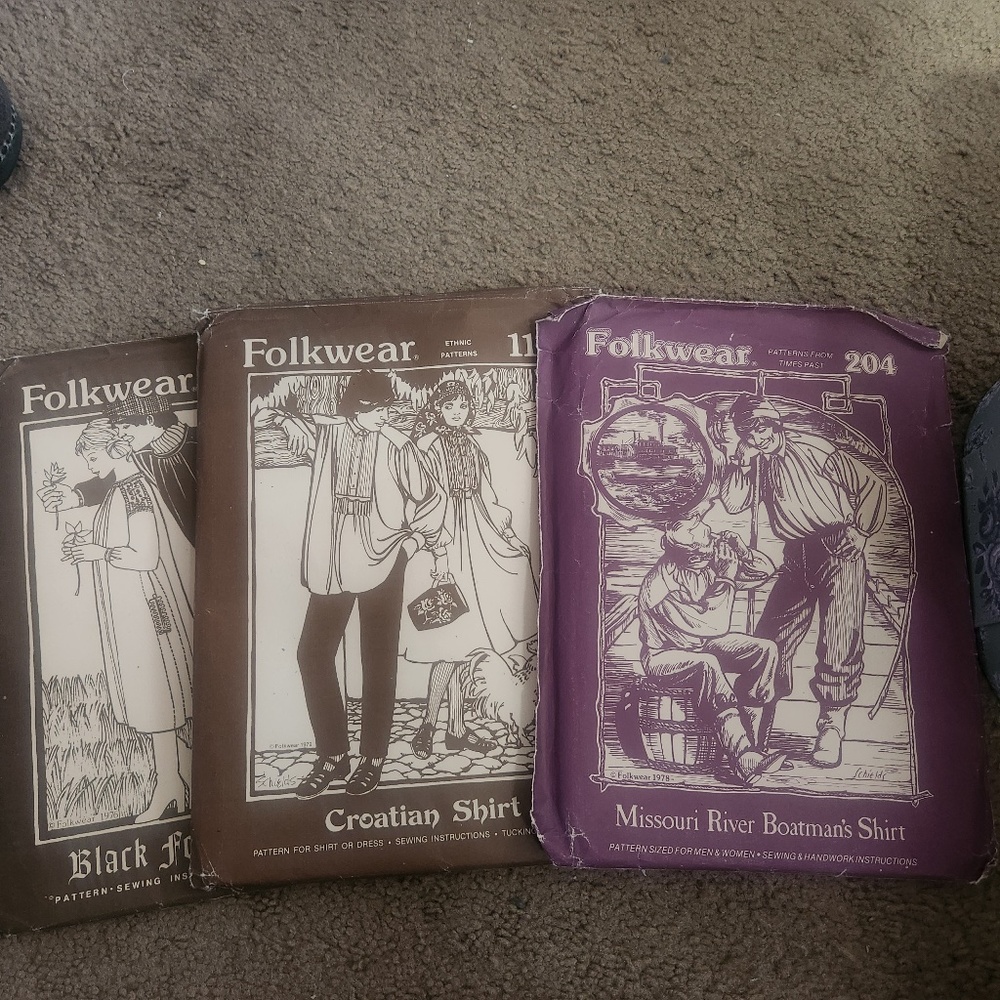 Set of 3 Folkwear patterns.